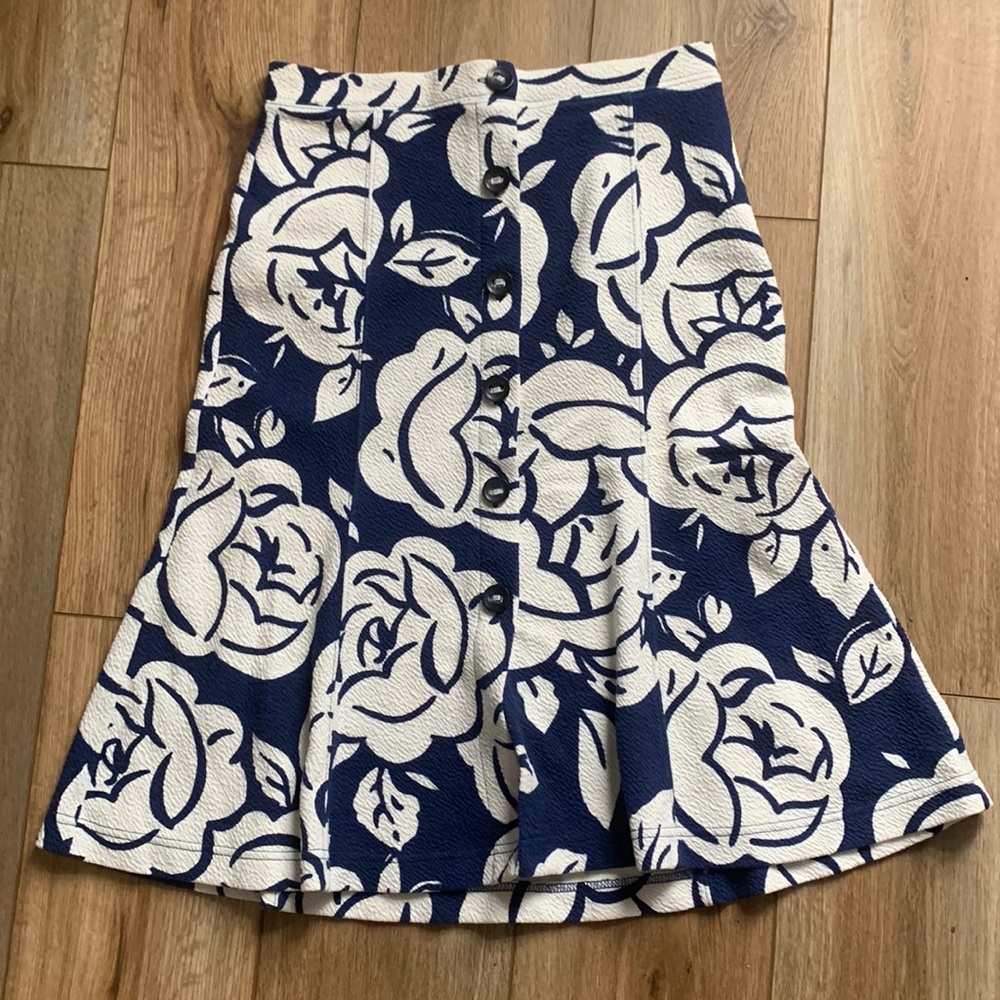 Blue Floral Skirt from Anthropologie